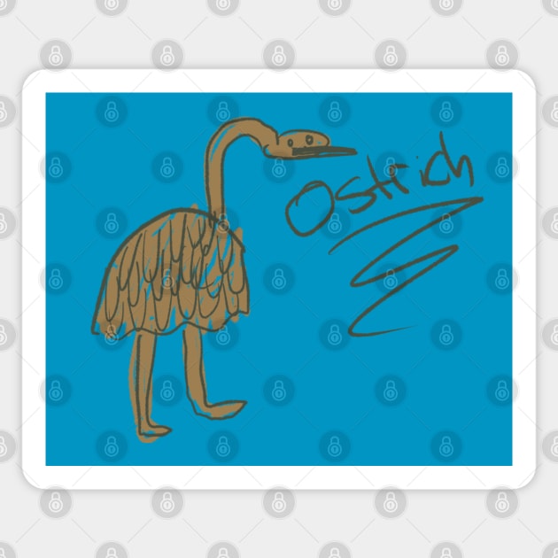 Ostrich Sticker by Electric Mermaid